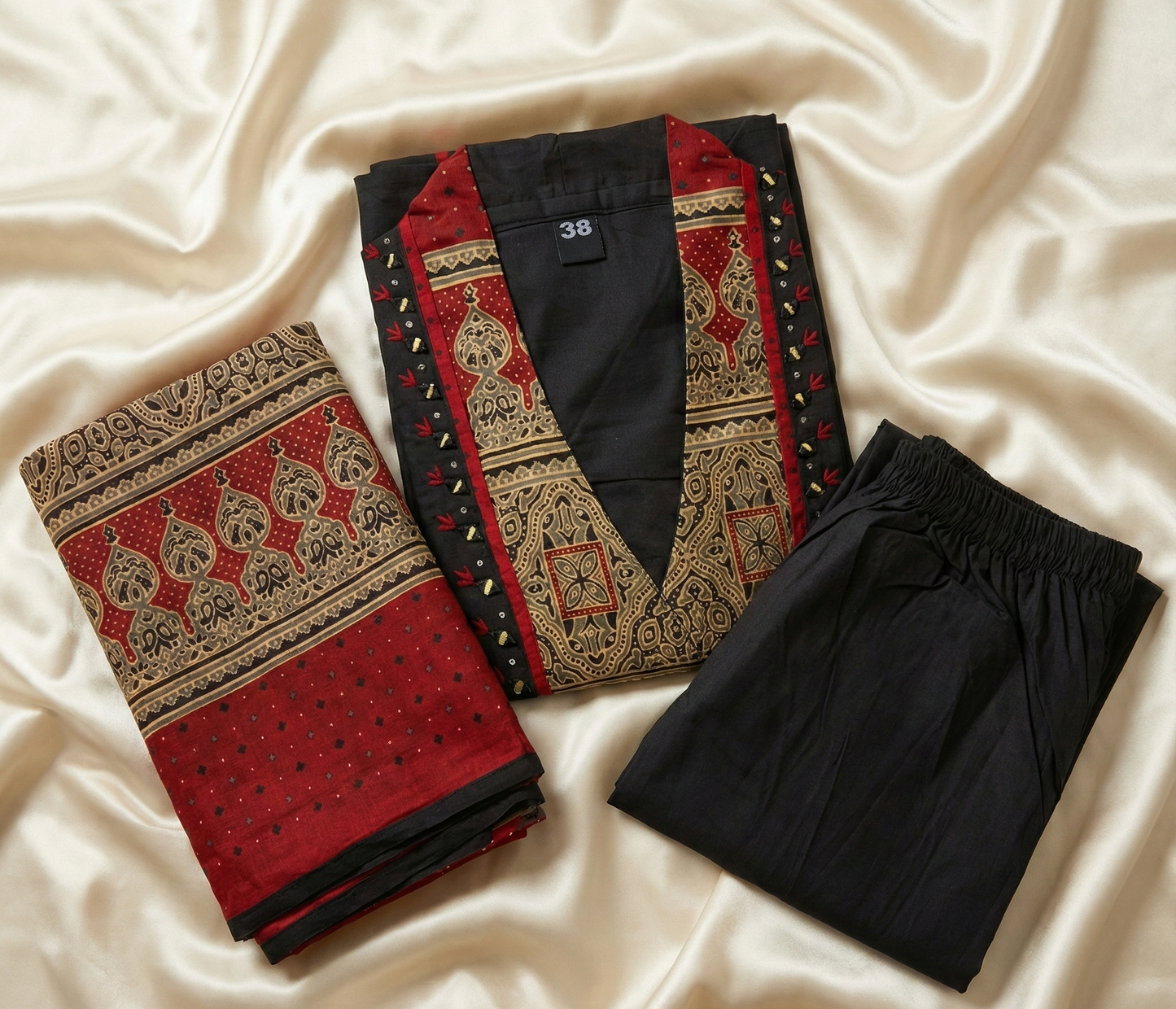 The Artisan Mirror Work Pure Cotton Kurta Set