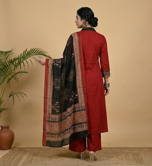 The Heritage Edit: Pure Cotton Ethnic Embroidered Kurta Set